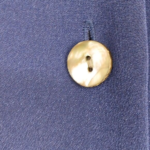 Vintage Talbots Women's Classic Silk Blue Long Sleeve Button Up Midi Dress sz 10 - Picture 8 of 15